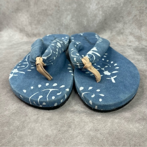Free People ES Verdra Cotton Thong Sandals In Azure Denim Blue Size 40 US 10 - Picture 4 of 11
